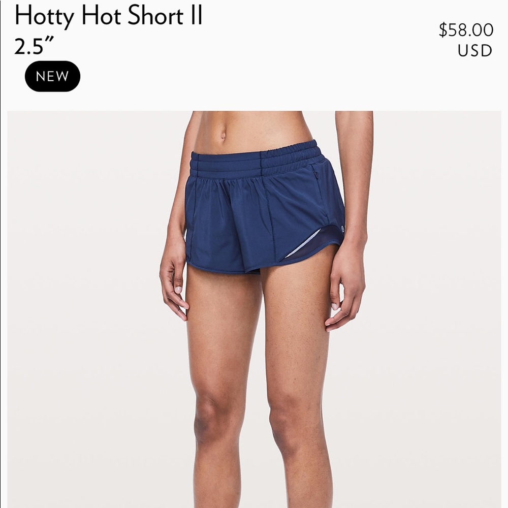 Lululemon Hotty Hot Short II 2.5”